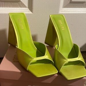 Miss Lola Neon Green Heels